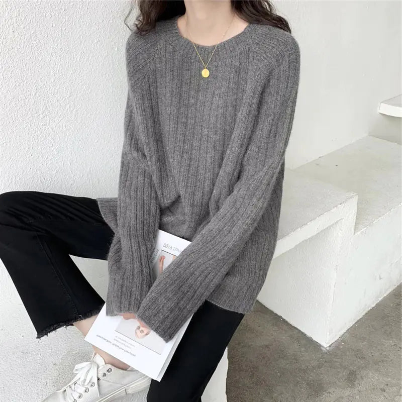 Loose Knit Sweater for Women - Versatile Autumn Top