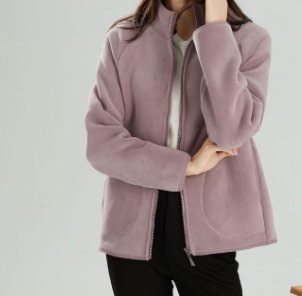 Lambswool Stand Collar Short Cardigan Coat For Women