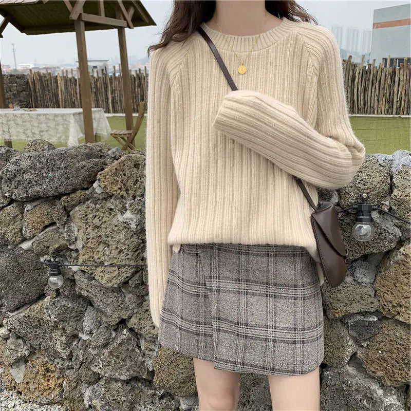 Loose Knit Sweater for Women - Versatile Autumn Top