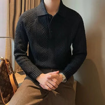 Cozy Cable Knit Long Sleeve Shirt For Men