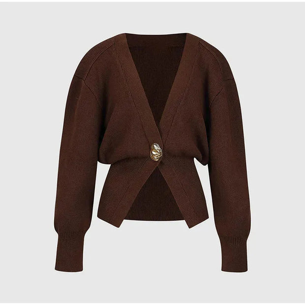 V-Neck Button Cardigan For Women