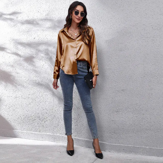 Elegant Satin Shirt For Women