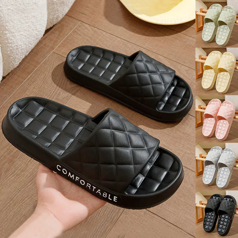 Unisex Soft-Sole Plaid Slippers for Summer