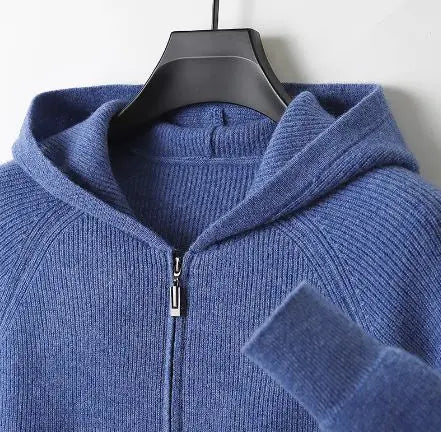 Men's Wool Hooded Cashmere Casual Sweater
