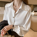 Women's Fashion Long Sleeve Chiffon Blouse
