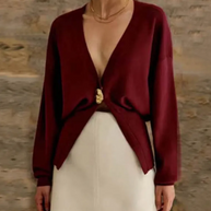 V-Neck Button Cardigan For Women