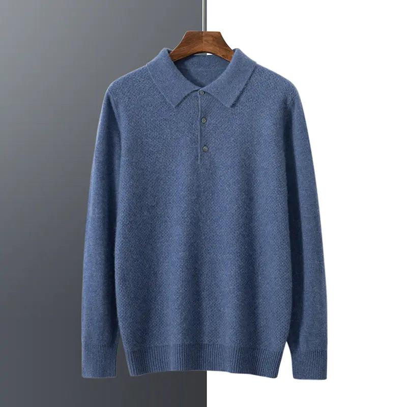 Men's Cashmere Knitted Collar Shirt
