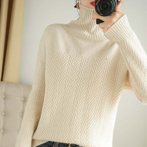 Women's Stacking Collar Jacquard Short Base Cardigan