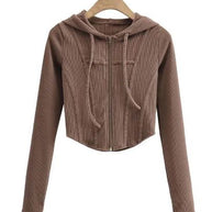 Women's Hooded Cardigan Top Jacket