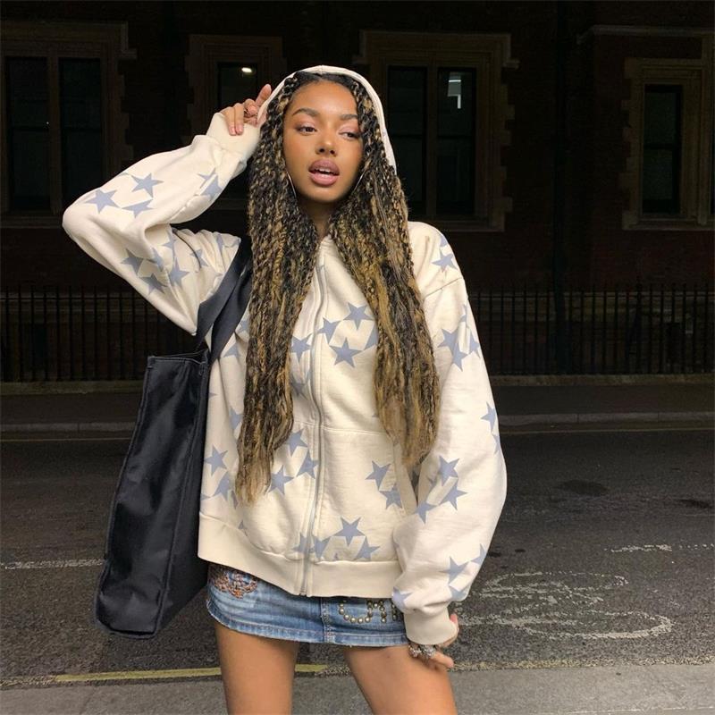 Women's Printed Hooded Cardigan