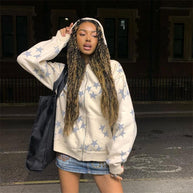 Women's Printed Hooded Cardigan