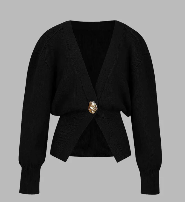V-Neck Button Cardigan For Women