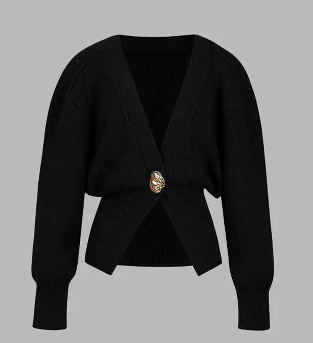 V-Neck Button Cardigan For Women