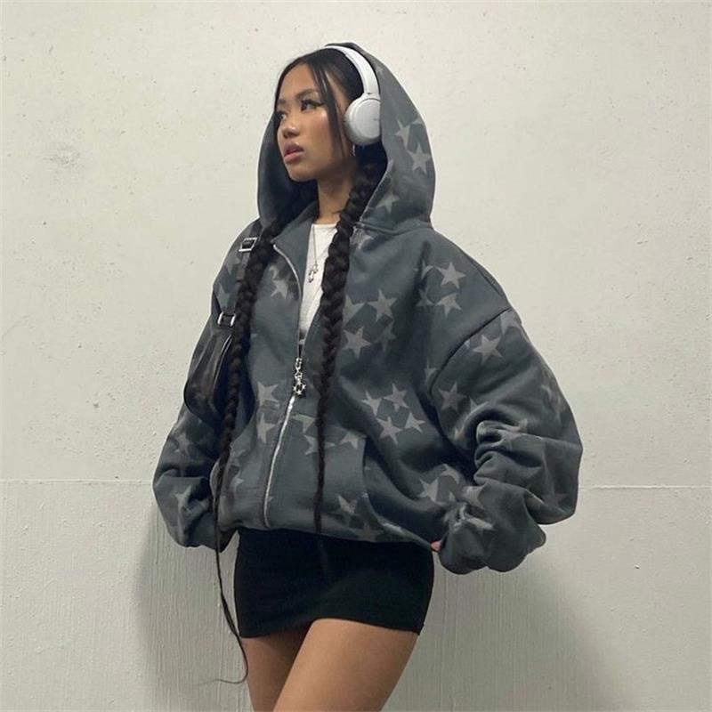 Women's Printed Hooded Cardigan
