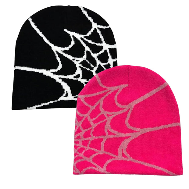 Spider Pattern Knitted Beanie For Men