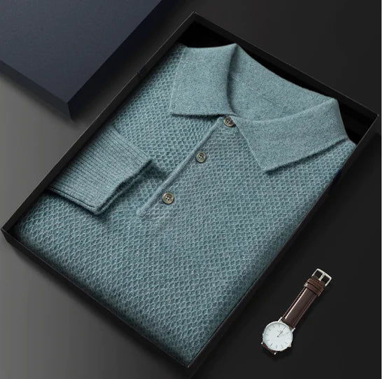 Men's Cashmere Knitted Collar Shirt