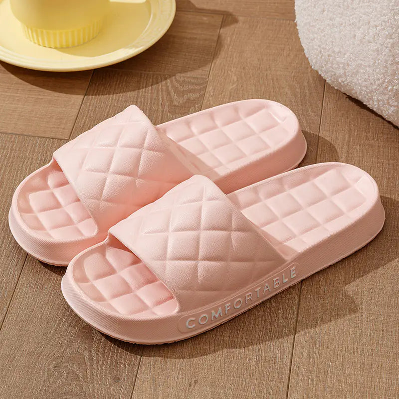 Unisex Soft-Sole Plaid Slippers for Summer