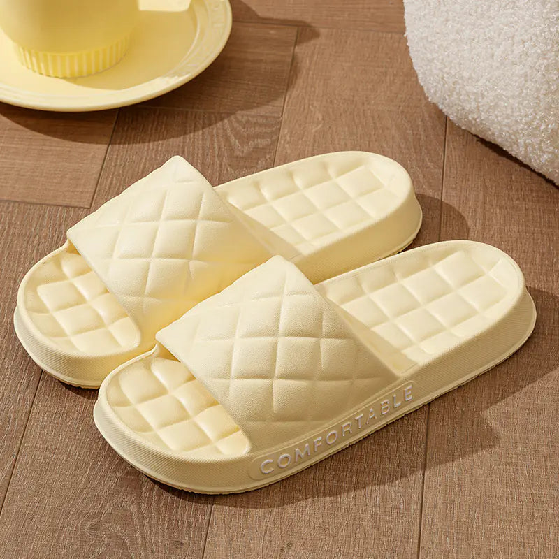 Unisex Soft-Sole Plaid Slippers for Summer