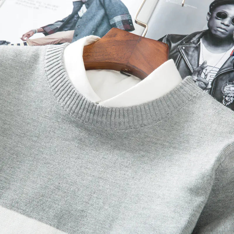 Men's Striped Sweater Pullover Knit