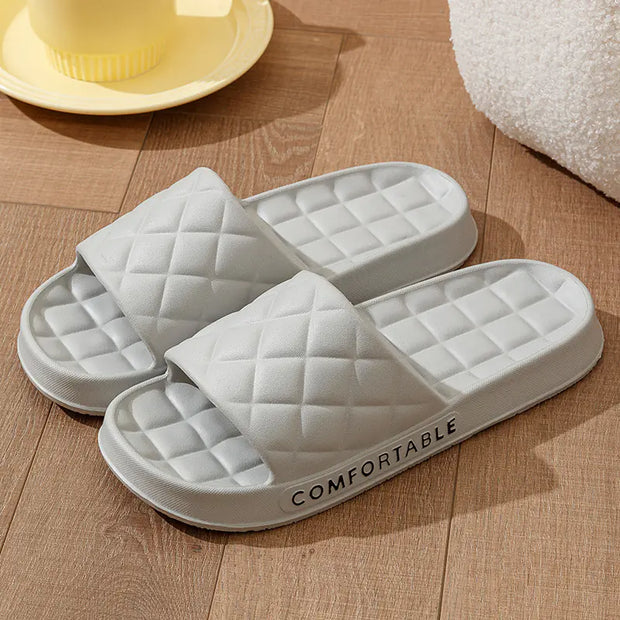 Unisex Soft-Sole Plaid Slippers for Summer