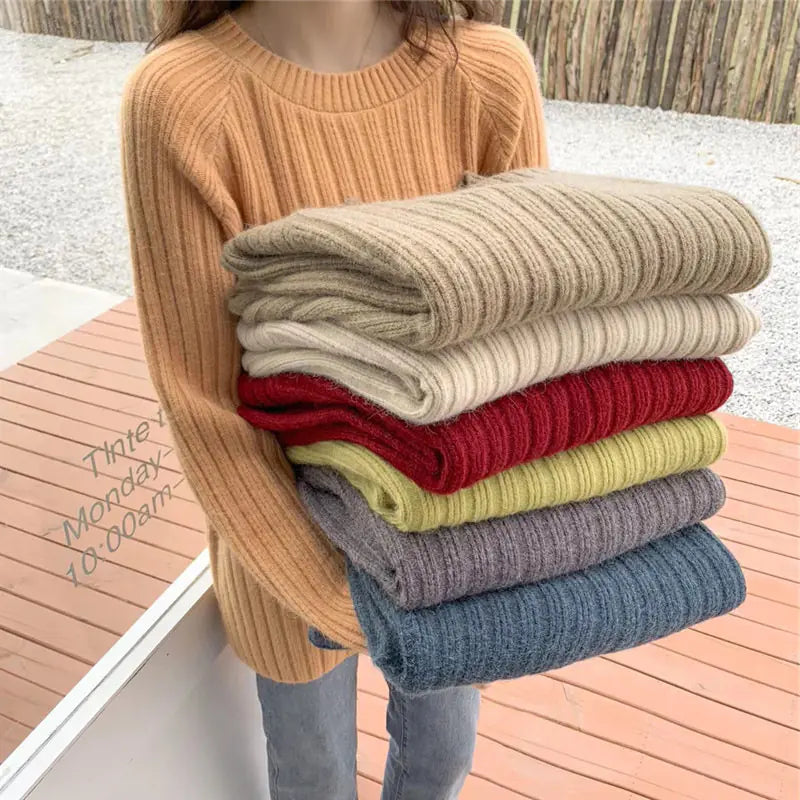 Loose Knit Sweater for Women - Versatile Autumn Top