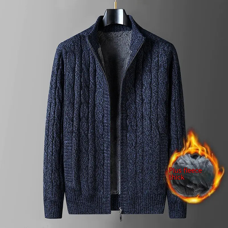Men's Thick Thermal Fleece-lined Cardigan