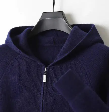 Men's Wool Hooded Cashmere Casual Sweater