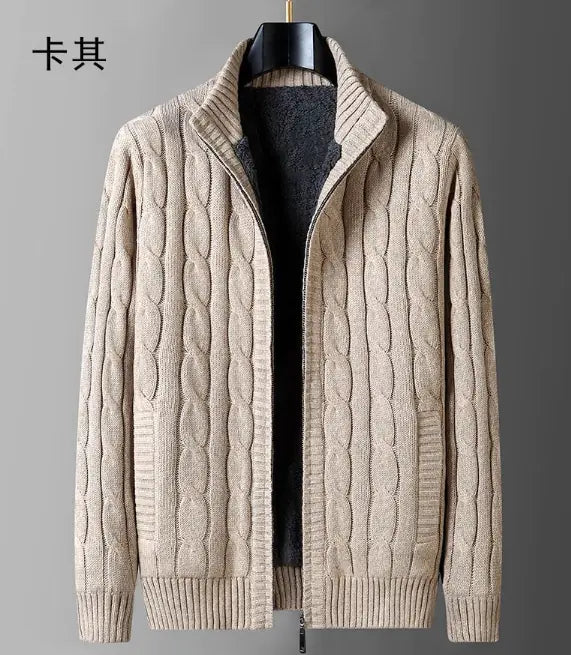 Men's Thick Thermal Fleece-lined Cardigan