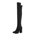 Chunky Heeled Over-the-Knee Suede Boots