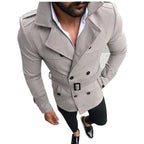 Men's Casual Wool Trench Coat