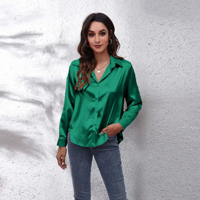 Elegant Satin Shirt For Women