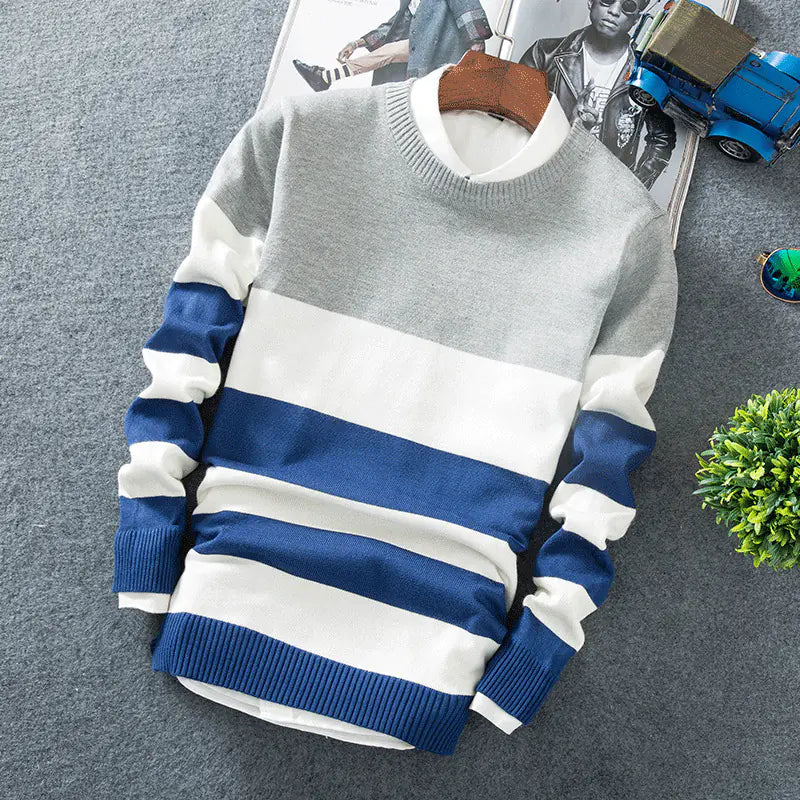 Men's Striped Sweater Pullover Knit