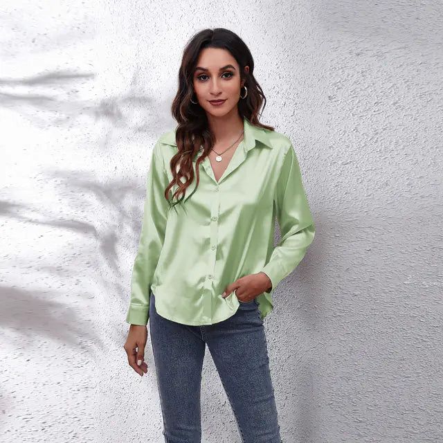 Elegant Satin Shirt For Women