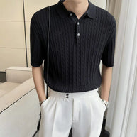 Casual Knit Polo Shirt For Men
