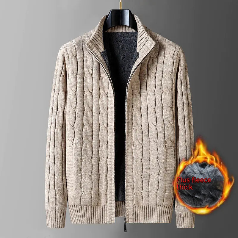 Men's Thick Thermal Fleece-lined Cardigan