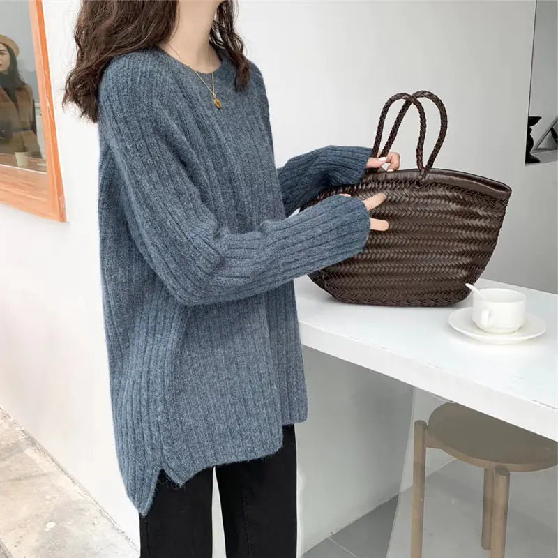 Loose Knit Sweater for Women - Versatile Autumn Top
