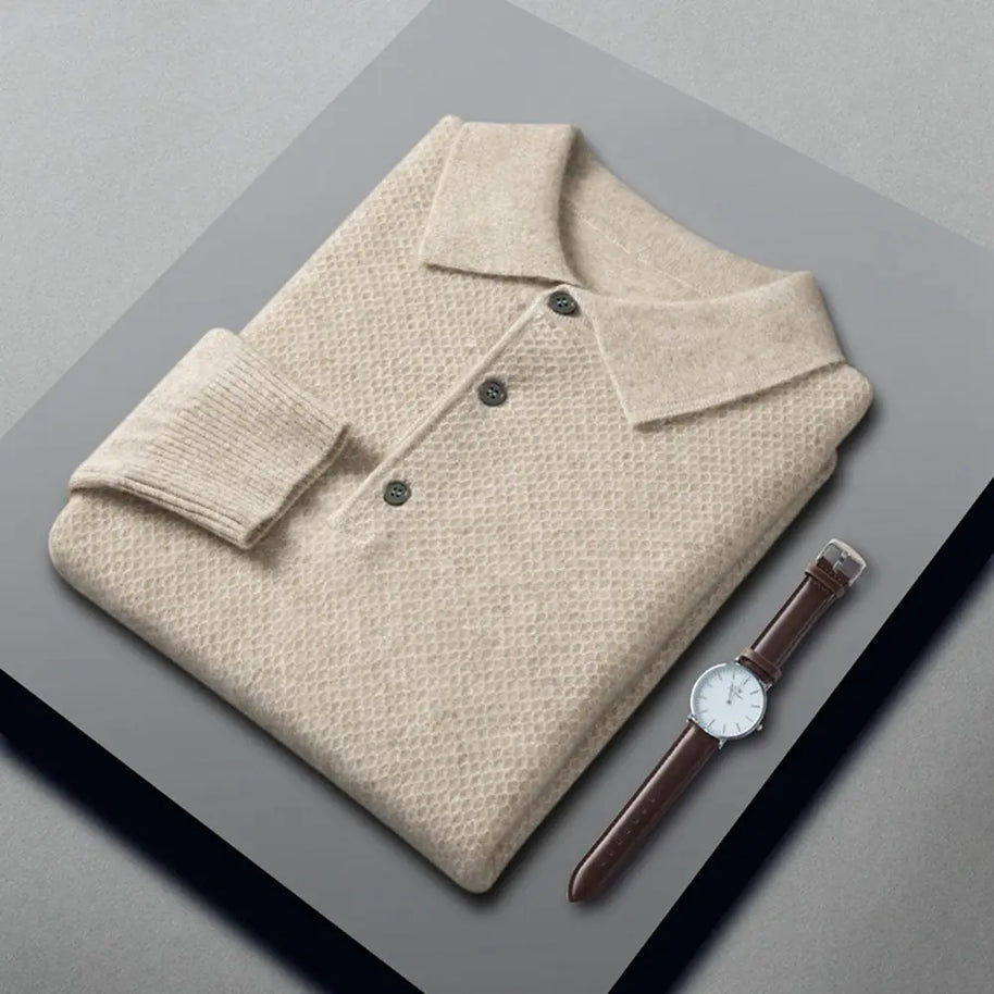 Men's Cashmere Knitted Collar Shirt
