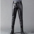 Men's Stretch Velvet Skinny Leather Pants