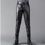 Men's Stretch Velvet Skinny Leather Pants
