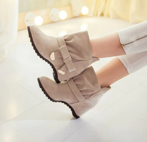 Solid Color Women's Boots