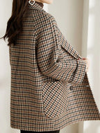 Retro Ladies Wool Plaid Blazer