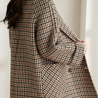 Retro Ladies Wool Plaid Blazer