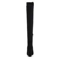 Black knee-high boot on a white background