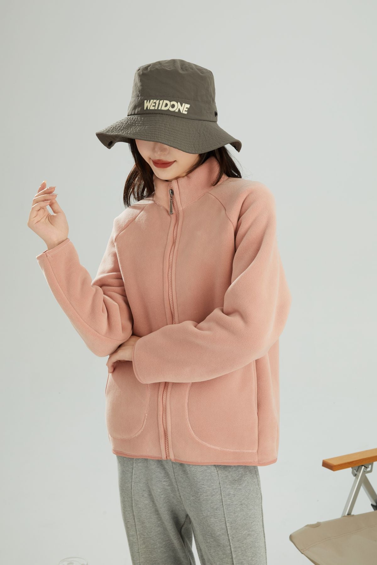 Lambswool Stand Collar Short Cardigan Coat For Women