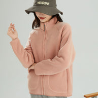 Lambswool Stand Collar Short Cardigan Coat For Women