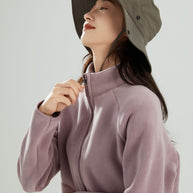 Lambswool Stand Collar Short Cardigan Coat For Women