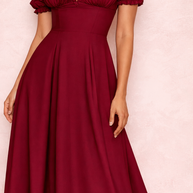 Women's Floral V-Neck Ruffle Hem High Waist Dress