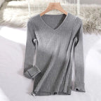 Women's Knitted Sweater for Autumn and Winter - Slim Fit Top