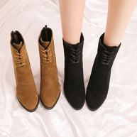 Chunky Heeled Short Boots For Women