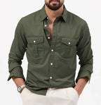 Men's Slim Fit Multi-Pocket Shirt